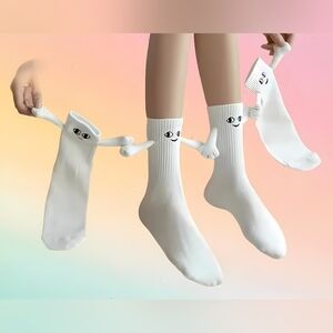 Cute Face & Arms Socks - Fun Novelty Socks with Magnetic Arms